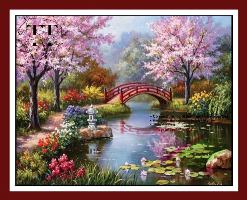 Product Introduction of Tranh đính đá tự hoàn thành kích thước 30x40cm CầuMùaXuân 8773  Làm Đồ Handmade 1