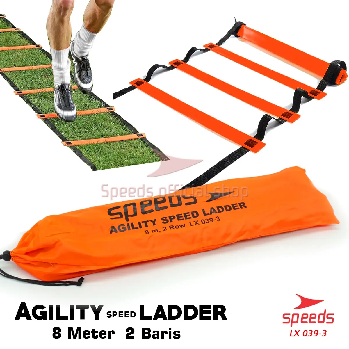 SPEEDS Agility Training Ladder Tangga untuk Melatih Kelincahan Outdoor Hammock Ketangkasan Olahraga 039-3