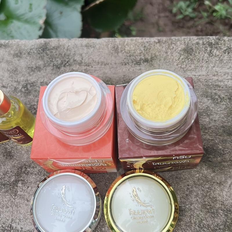 Bộ kem sâm  gensing thái Lan dùng cho da nám, tàn nhang ( kem ngày + kem đêm) Nữ Làm Đẹp Da Chăm Sóc Da Kem Face Massage 9