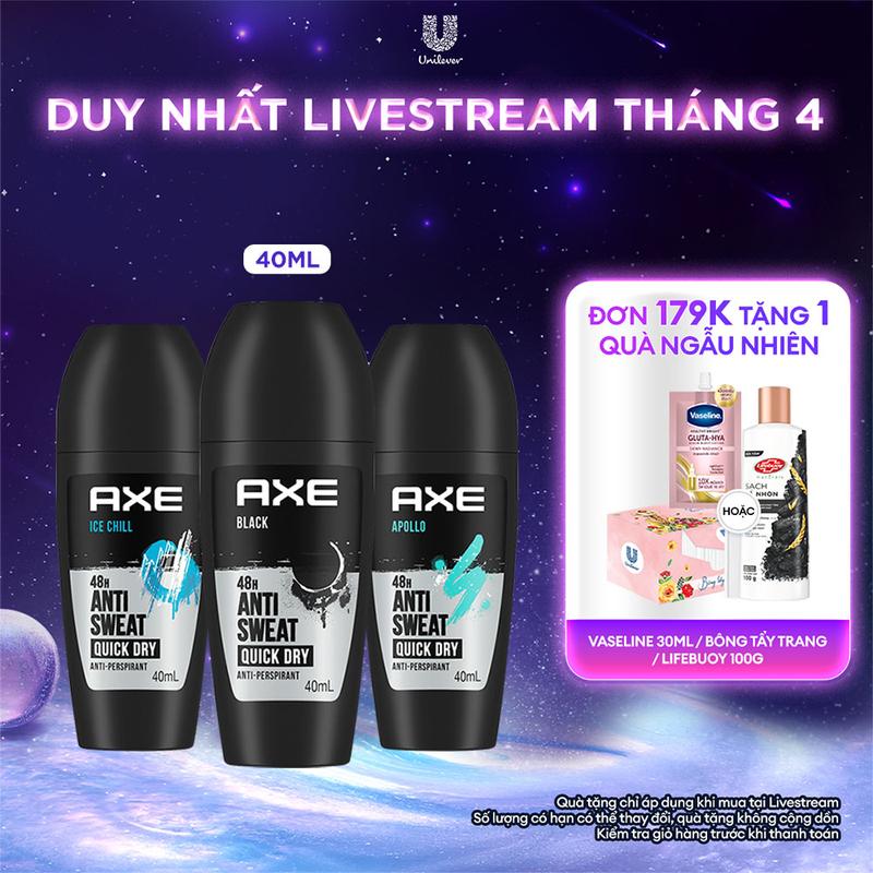 Lăn khử mùi Axe hương nước hoa 40ml nam tính hỗ trợ ngăn mùi [1]