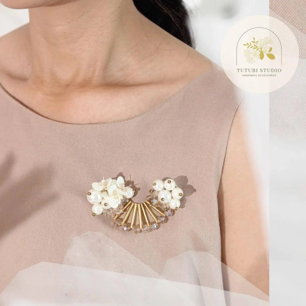 GHEA & ANTHEA BROOCH / Handmade Beads Brooch / Bros Manik Mute Cantik / Bros Wanita / Bros Hijab Friendly / Daily & Special Events Brooch