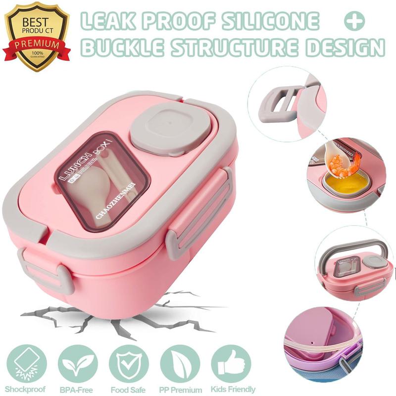 2 Layer Lunch Box Set, 1 Set Including 1 Count Lunch Case, Spoon, Soup Cup & Insulated Bag, Portable Bento Box for School Office Outdoor Picnic, Meal Prep Containers, Kitchenware 2