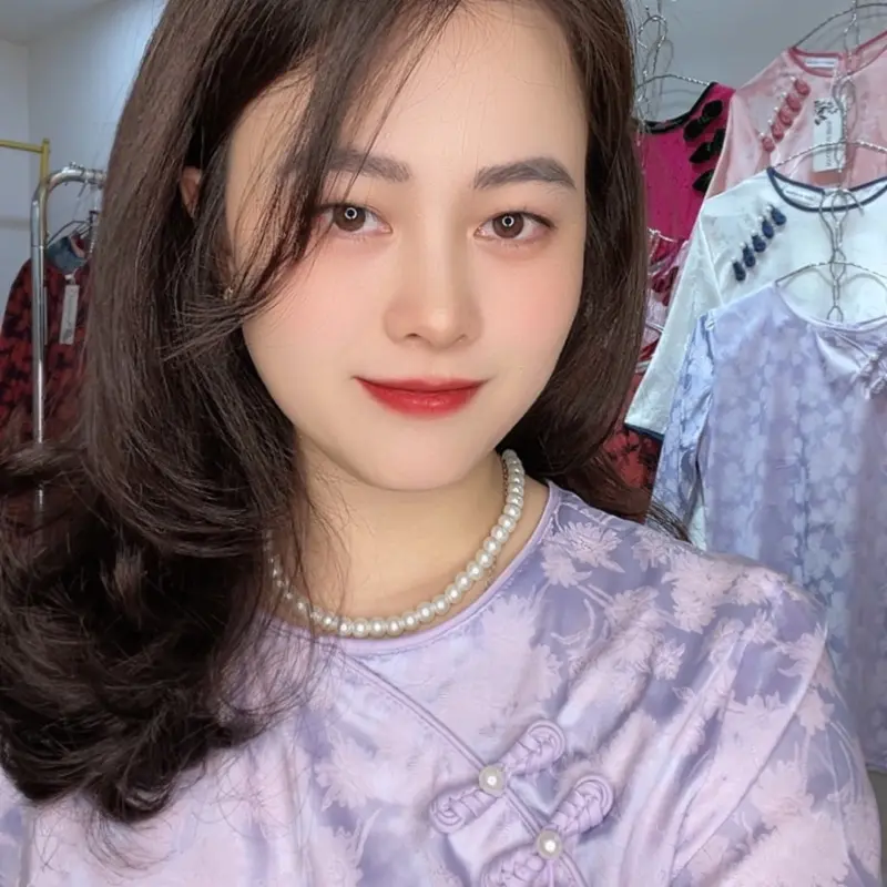 Pháp Phục Đi Chùa . Bộ Lụa Gấm Hoa Cúc Tết , Quần Lụa Vân ( tặng kèm tag cài áo ) Cao Cấp. 4