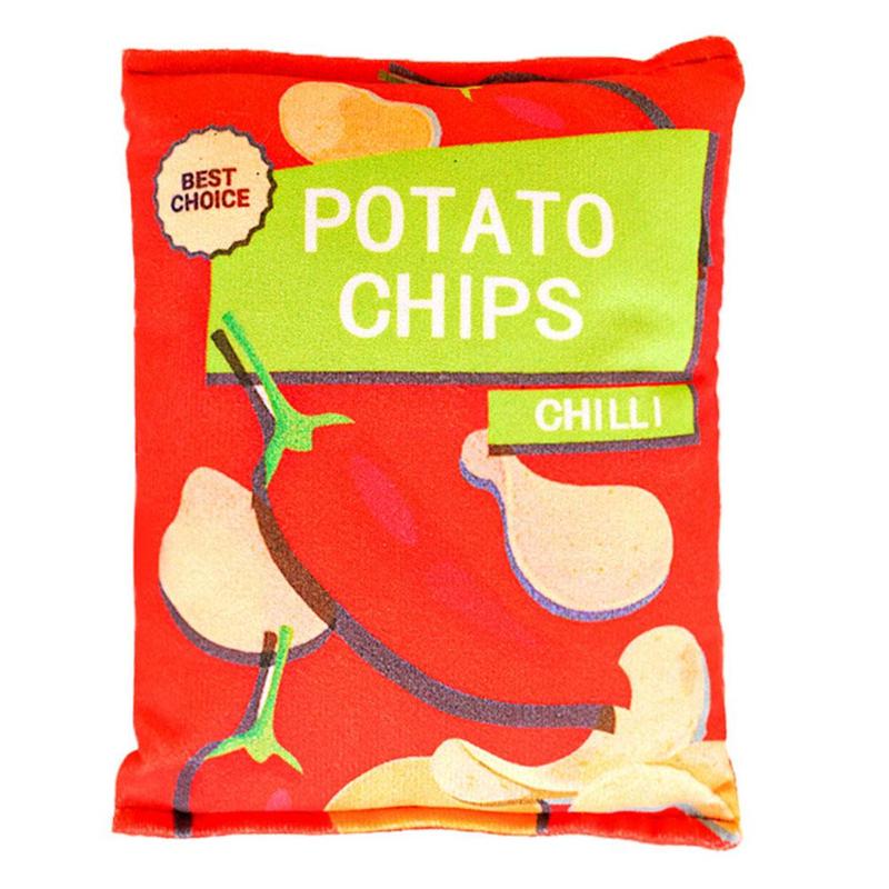 Product Introduction of 1pcs Sound Paper Bite Toy Simulation Potato Chips Chewing Toys Pet Voice Toy Dog Cat Decompression Toy Durable 25