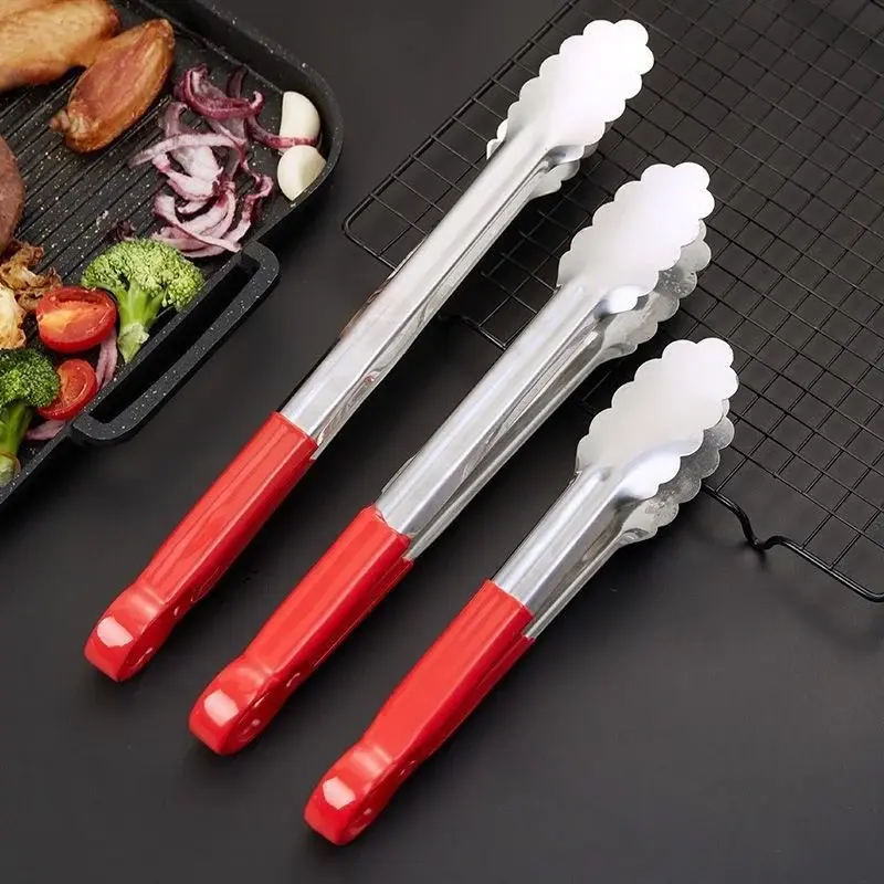 Kẹp gắp đồ ăn gắp, gắp đá tay cầm màu đỏ inox 304 tiện dụng 4