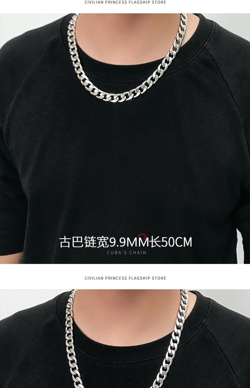 Product Introduction of Vòng Cổ Cuba Nam, Dây Chuyền NK Bằng Thép Không Gỉ, Vòng Cổ Thép Titan 304, Nữ, Phong Cách Hiphop, Hip Hop Châu Âu, Phụ Kiện Đồ Trang Trí Tự Làm 12