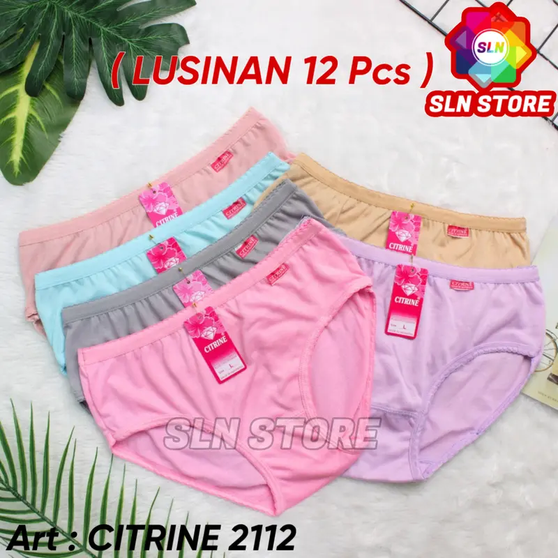 ( 12 Pcs ) CELANA DALAM WANITA CITRINE CD PEREMPUAN MURAH KARET ELASTIS GROSIR LUSINAN Nyaman Lembut 4