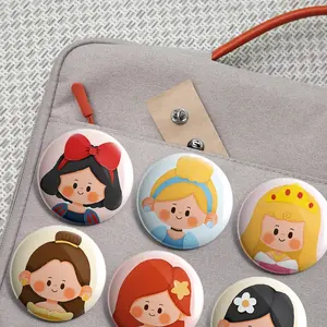 JHON Pin/Bross Aesthetic Disney Princess Character Ukuran 44mm /Bros Peniti Bulat Aksesoris