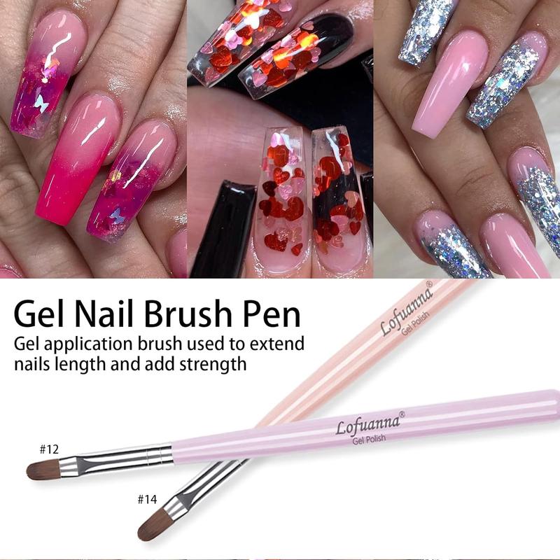 Gel Nail Brush Set, 7 Counts/set Poly Extension Gel Brushes with Box, Professional Nail Nail Art Design Tool Kit for Home and Salon Use 3