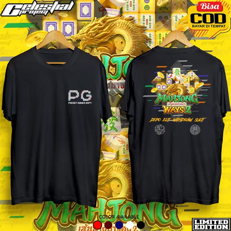 Kaos Disto Mahjong Ways 2 PG Soft / Baju PG Soft Mahjong Ways 2 / kaos distro slot PG soft Mahjong Ways pria wanita murah / Gratis ongkir / Cod Kaos distro Kaos Pragmatic Play | MAHJONG WAYS | bisa Custom nama sendiri | Baju Depo Slot /Pemuda Korban Petir 0