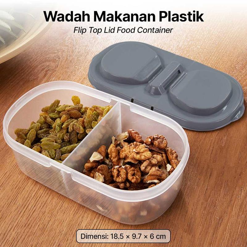 MOONBIFFY Wadah Makanan Plastik Food Storage Container Flip Top Lid - MO-17CM 0