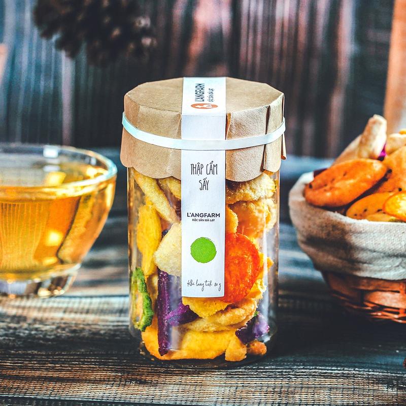 Thập cẩm sấy giòn Langfarm 90g hũ mẫu tobita