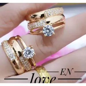 Cincin Emas Muda Bahan Titanium Import Cincin Wanita Anti Luntur Dan Karat