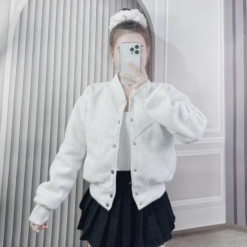 Áo khoác Bomber chất nỉ 2 lớp phom Basic năng động