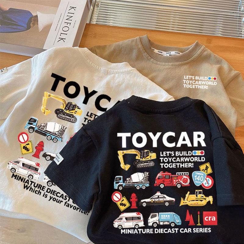 Áo Thun Bé Trai, Tay Ngắn, 100% Cotton, In Hình Hoạt Hình, Dáng Rộng Vừa Vặn, Thời Trang, Thích Hợp Cho Thanh Thiếu Niên, Mặc Trẻ Em, K1081, Cân Nặng 10-37kg