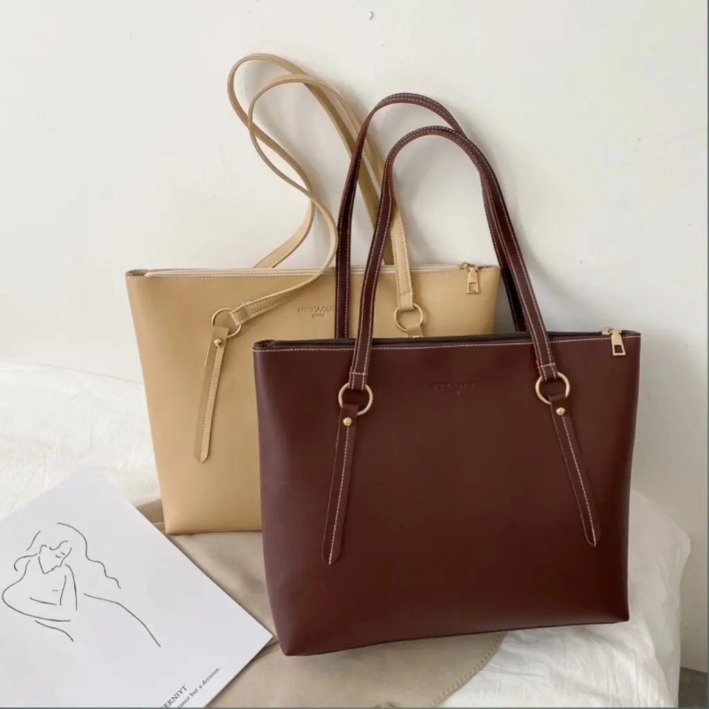 Tote Bag AMADORA - tas kuliah wanita - Tas Bahu Wanita Risleting Totebag