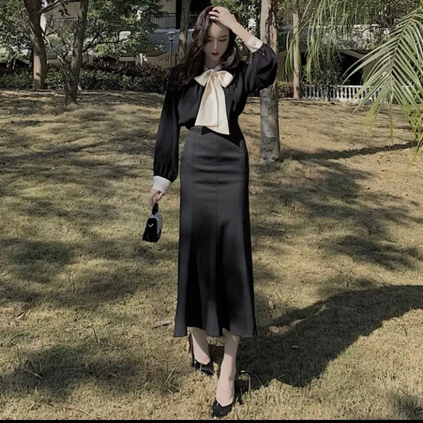 Chân váy đuôi cá( lưng chun không dây kéo) vải umi cao cấp Nữ Màu Đen Women | BigBuy360 - bigbuy360.vn