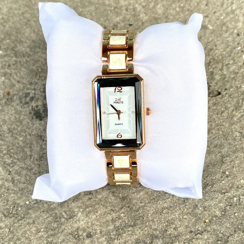 Mirete Jam Tangan Wanita Persegi Analog Rantai Keramik Bahan Stainless Jam Cewek Best Seller Mewah Santai Bisnis Watches 1