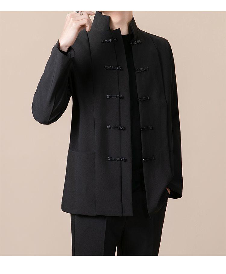 Product Introduction of New Chinese Style Men's Stand Collar Zhongshan Suit Retro Niche Button Wedding Chinese Style Tang Suit Jacket Set Elegant Trendy Women 33