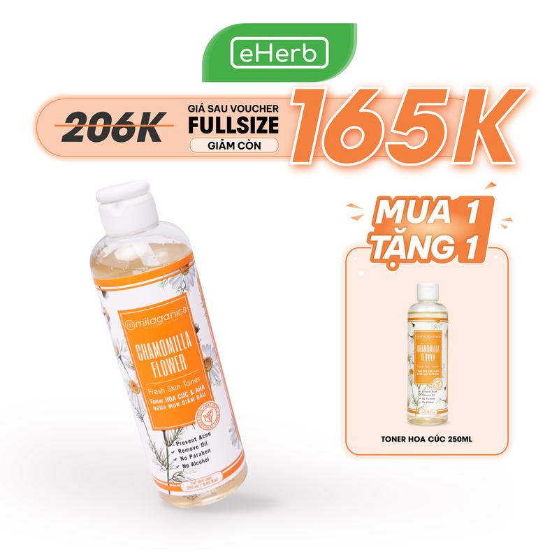 [MUA 1 TẶNG 1] Toner Hoa Cúc AHA 5% MILAGANICS EHERB - Toner Cho Da Dầu Mụn Dưỡng Đều Màu - Nước Hoa Hồng Hỗ Trợ Cấp Ẩm Nữ Skincare - Nước Cân Bằng Dưỡng Da Mặt Hỗ Trợ Dưỡng Ẩm Da Phục Hồi Skincare Làm Đẹp Da Women Chăm Sóc Da Khô (s)