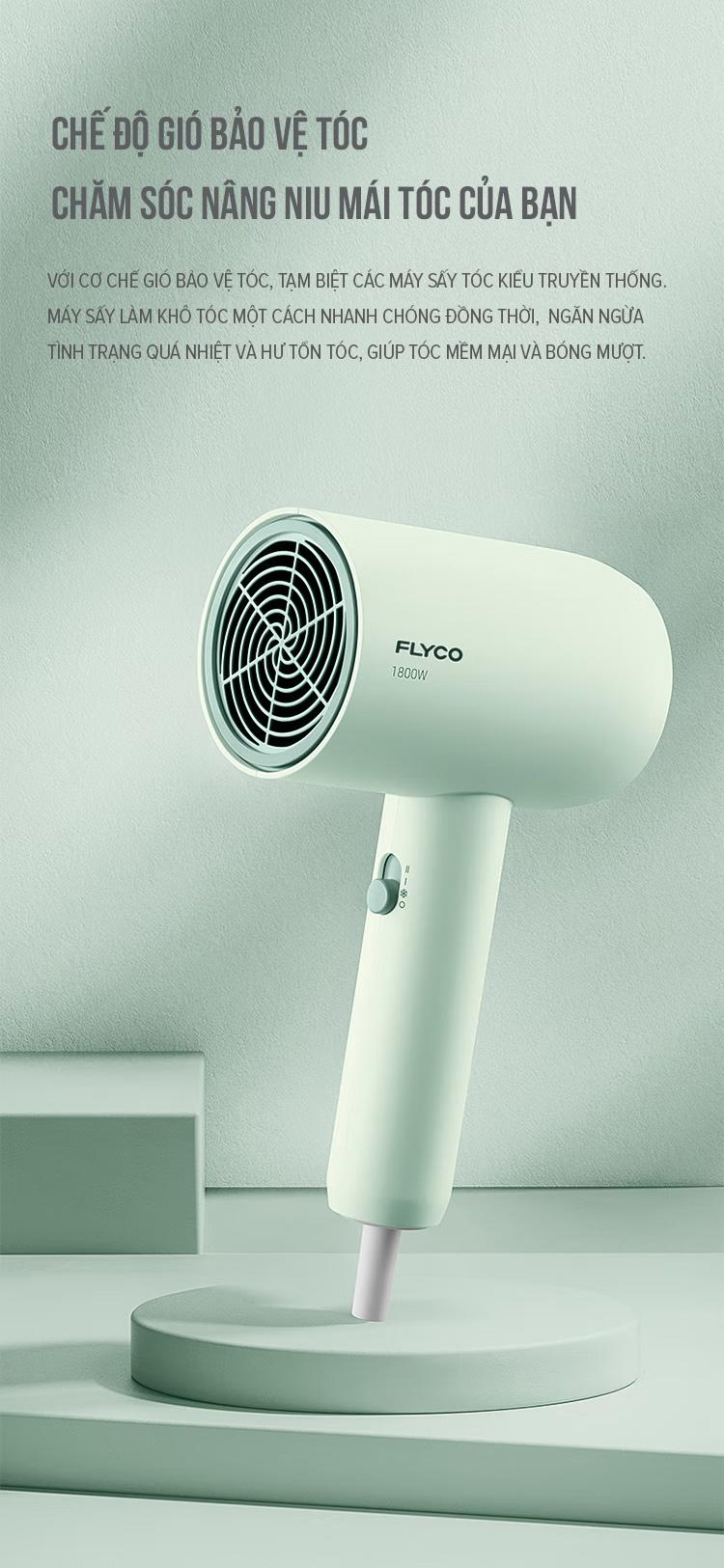 Product Introduction of Máy Sấy Tóc Flyco FH1622VN (1800W) Chế Độ Sấy Lạnh Bảo Vệ Tóc - Hàng Chính Hãng 4