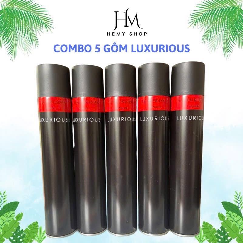  Combo 5 gôm Luxurios xịt giữ nếp tóc cho nam nữ 