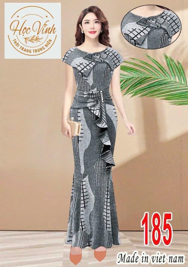 Product Introduction of Dress m185 . ĐẦM TRUNG NIÊN THIẾT KẾ ĐI TIỆC. ĐẦM DẠ HỘI ĐUÔI CÁ CHE KHUYẾT ĐIỂM SIÊU XINH  Women 5