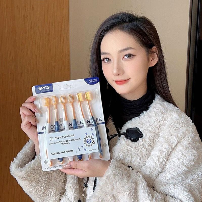 Bộ 6 Bàn Chải Đánh Răng Lông Mềm Mịn Chăm Sóc Nướu Hiệu Quả 7