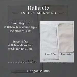 paket insert menspad baby-oz penyerap tambahan Menstrual Pad Belle-oz Pembalut Kain Bisa Dicuci