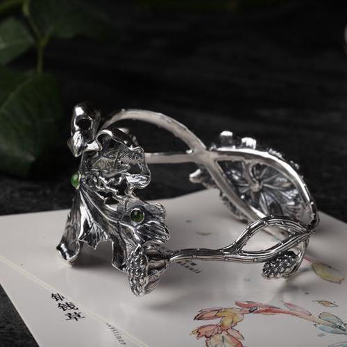 Trang Sức Cây Nho Phong Cách Dân Tộc Cổ Điển Cho Nữ, Vòng Tay Thủ Công Thừa Kế Trung Quốc Cổ Đại, Phụ Kiện Sườn Xám Hanfu 7