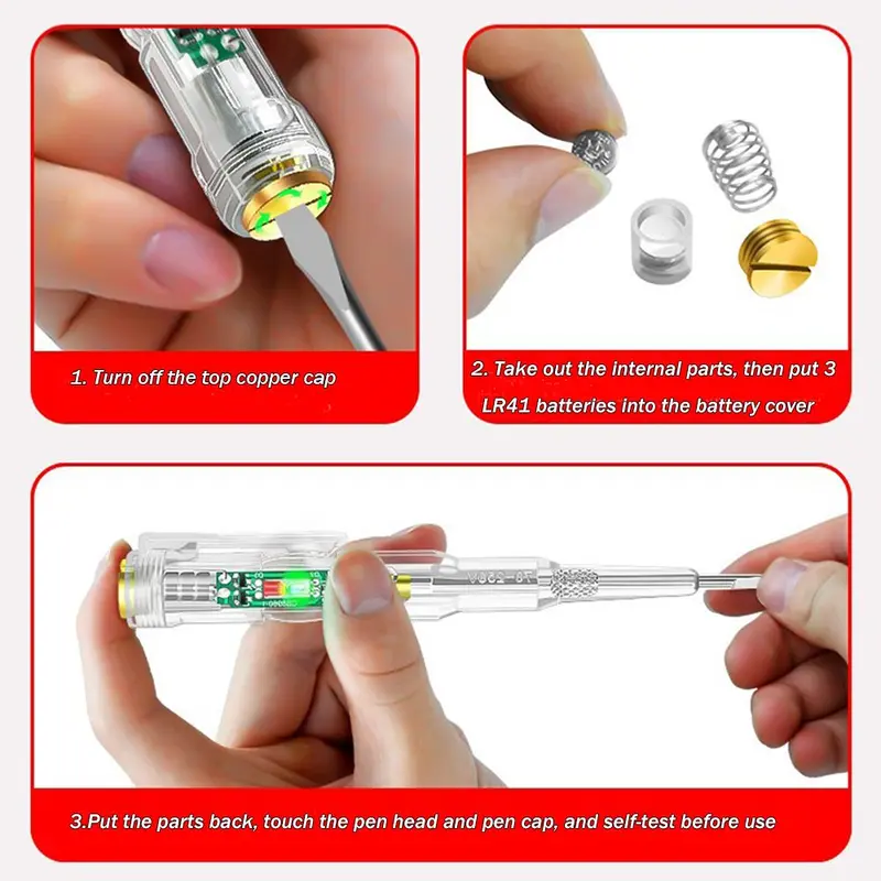 Bút thử điện, Công cụ thợ điện, Bút dò điện áp Power Cảm Ứng thông minh, Máy kiểm tra mạch, Bút điện, Mới 4