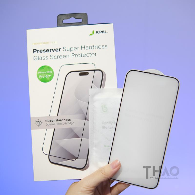 Kính Cường lực JCPAL Preserver Super Hardness dành cho iPhone, trong suốt giúp bảo vệ màn hình khỏi va đập và trầy xước