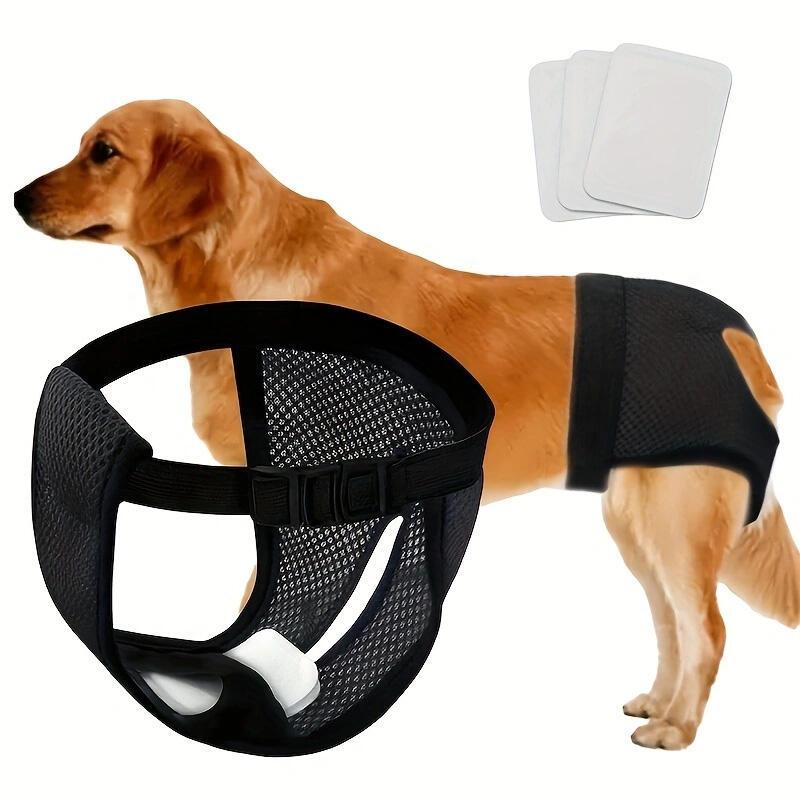 Product Introduction of Breathable Adjustable Female Dog Diapers with 3 Replacement Pads Ideal for Dogs in Heat Menstruation and Incontinence 0