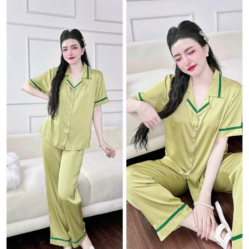 Pizama TN 40_75kg phối viền mặc Đẹp Lụa mịn Latin mát lanh Nữ 3