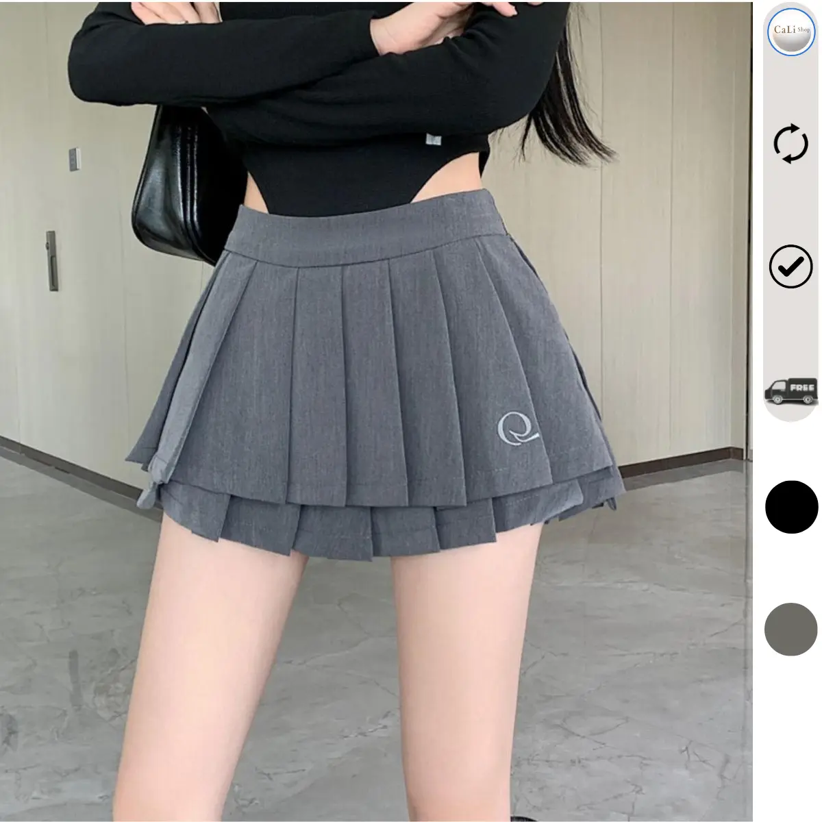 Chân váy xếp ly 2 lớp thêu chữ Q có quần bảo hộ | BigBuy360 - bigbuy360.vn Chân váy xếp ly 2 lớp thêu chữ Q có quần bảo hộ | BigBuy360 - bigbuy360.vn