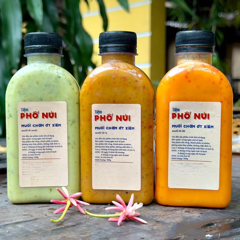 Combo 3 Vị  [Muối Chấm Ớt Xiêm Tứ Vị + Muối Chấm Ớt Xiêm Xanh + Muối Chấm Ớt Xiêm Đỏ] Affiliate - Tiệm Phố Núi