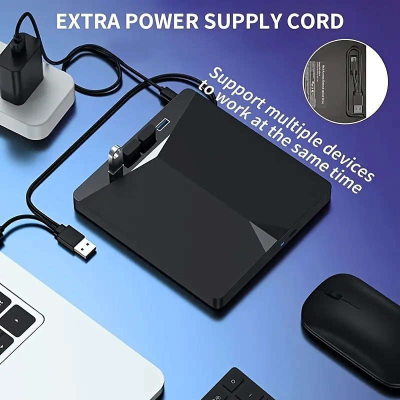 7-in-1 External CD/DVD Drive For Laptops, USB CD DVD Drive3. 0Type-C, Multifunction Extender, Card Reader