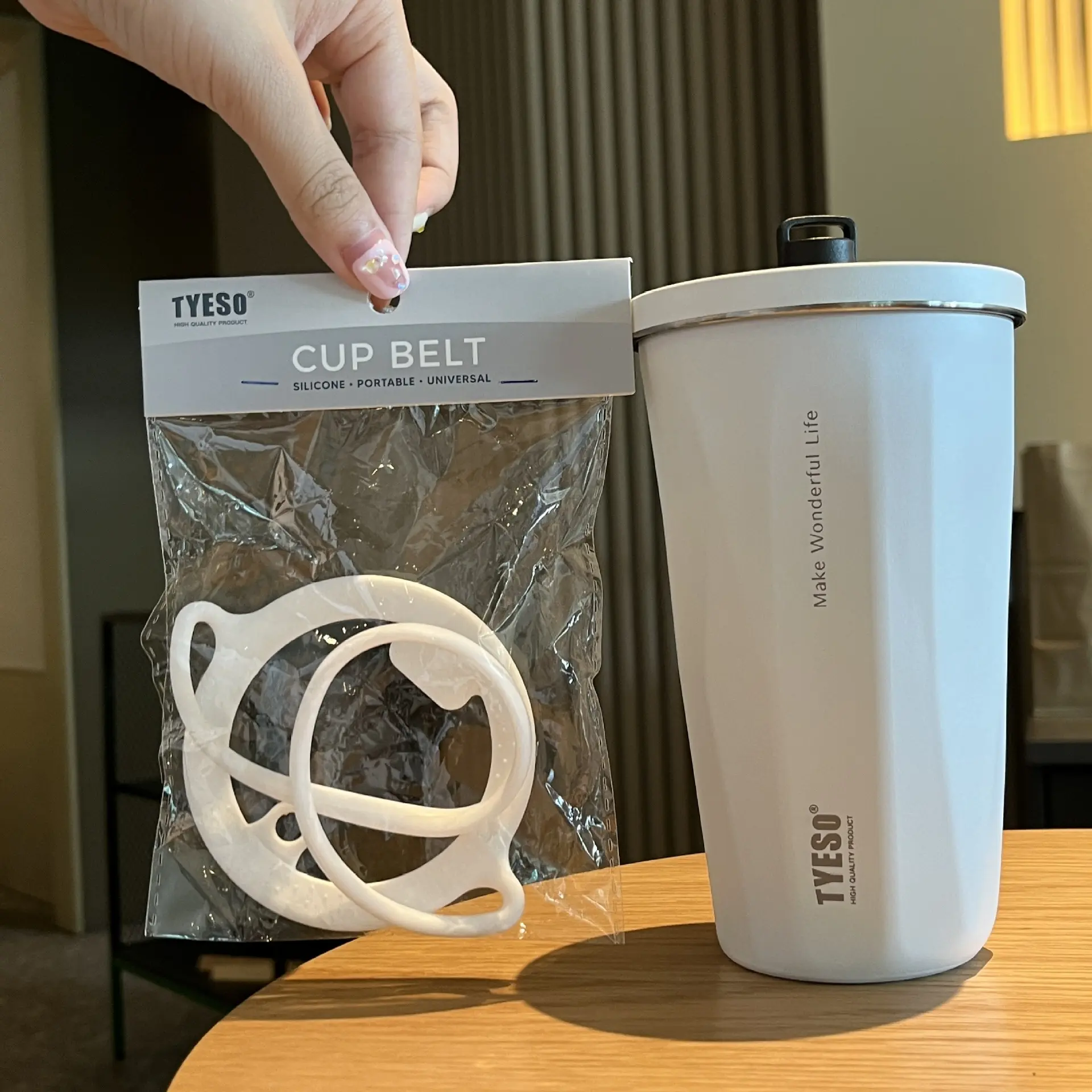 Tyeso Buckle Lanyard Cup Belt Silicone Holder Carrying Travel Handle Strap Rope Cups Portable Bottle Drink