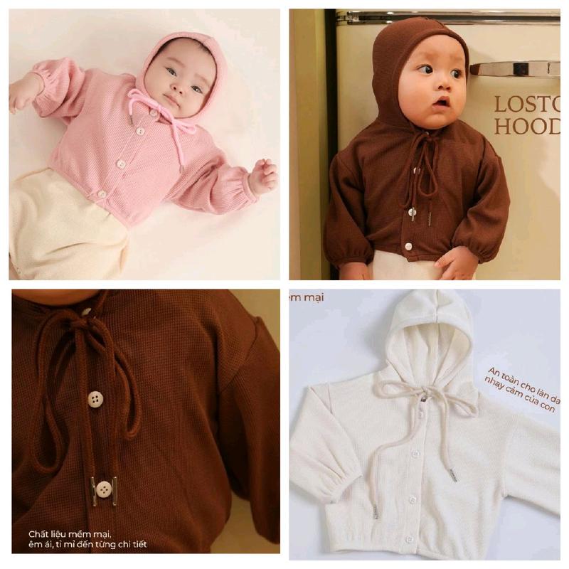 áo khoác cardigan cho bé trai bé gái Áo khoác có mũ mẫu mới phù hợp cho cả 4 mùa