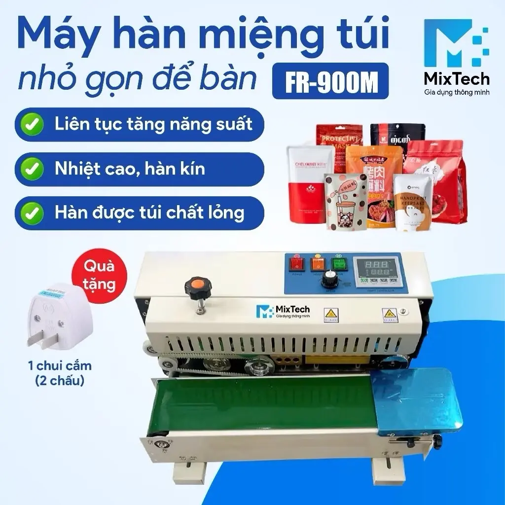 (TPHCM) Máy hàn miệng túi, đóng gói bao bì mini để bàn - FR-900M