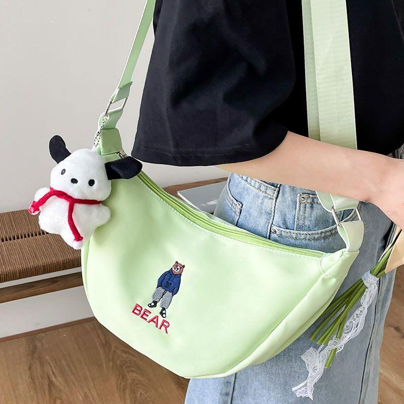 Product Introduction of Ethnic Style Messenger Bag Underarm Bag Selenodont Bag Dumpling Bag Large Capacity Japanese and Korean Style 2024 New Casual 19