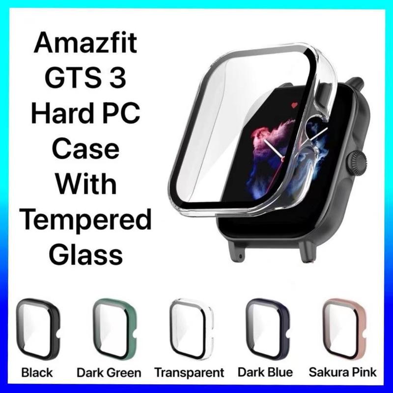 For Amazfit GTS3 Hard PC Case With Tempered Glass Full Coverage ...