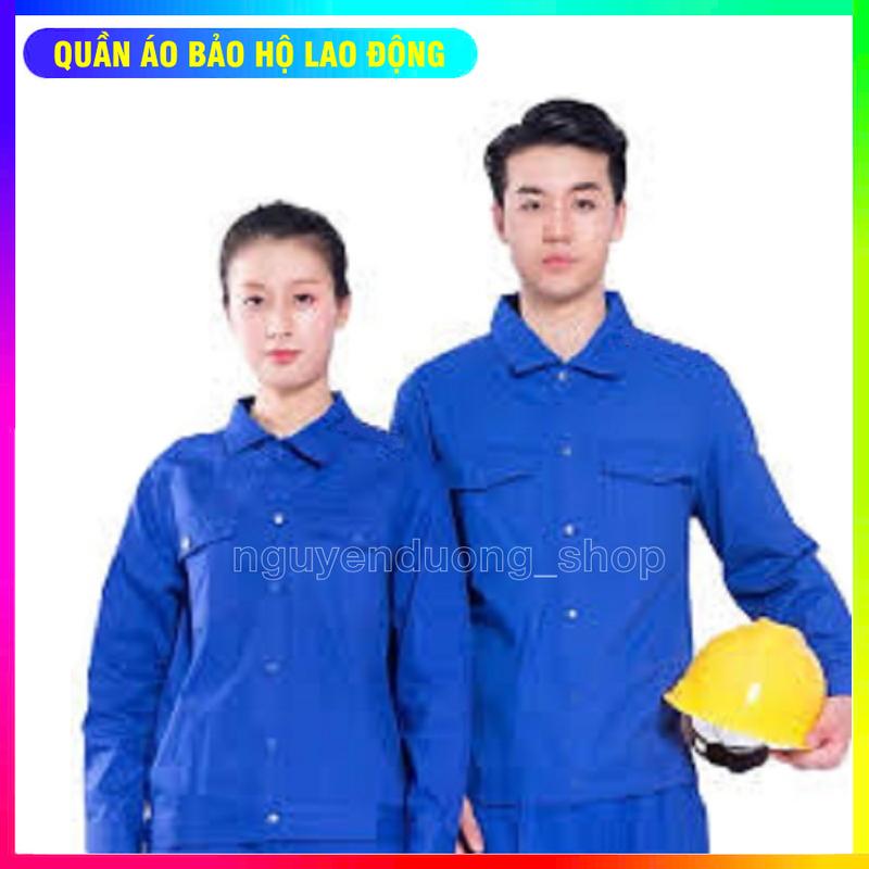  Bộ quần áo bảo hộ lao động  Đồng phục bảo hộ lao động  công nhân  màu xanh dương 