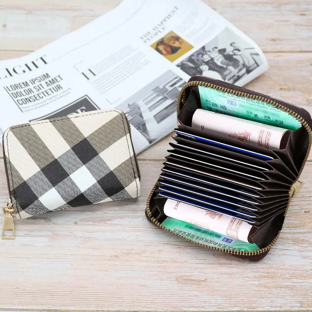 Retro Stripe Card Classic Simple Multi-card Slot Large Capacity Card Holder ID Card Holder Small Coin Purse Unisex