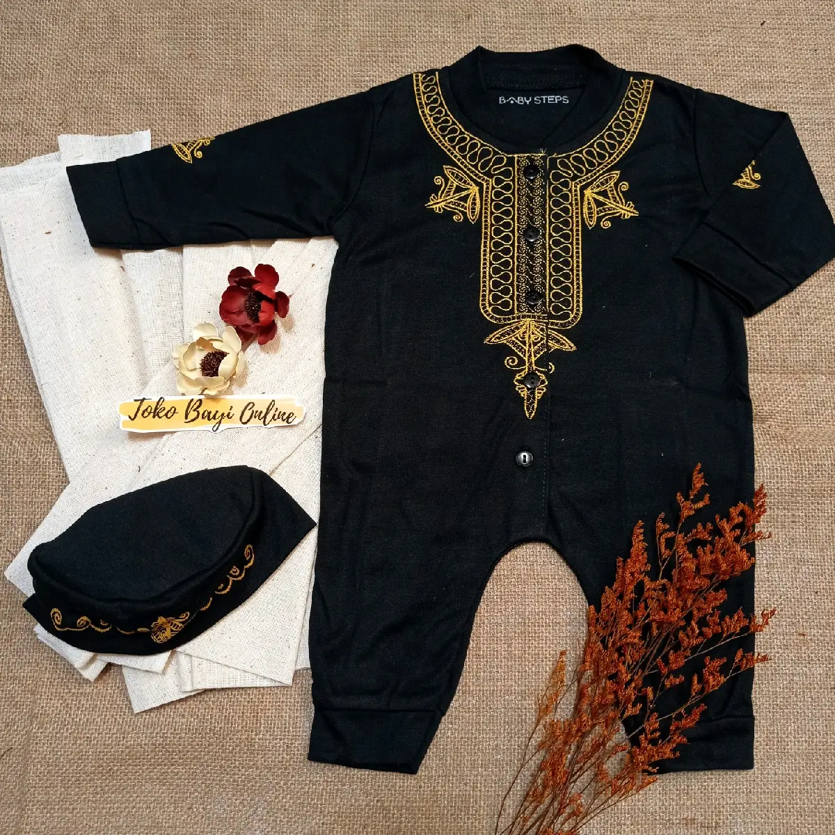 Baju Koko Bayi Laki Laki 0 6 Bulan New Born koko bayi bordir Newborn Setelan Jumper Koko Bayi Bayi Baru lahir Katun Cowok Bayi