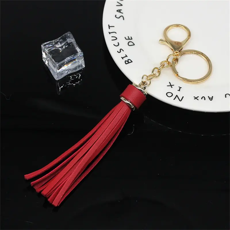 Dây Chuyền Chìa Khóa Tua Rua Bằng Da PU, Thiết Kế Dài Tinh Tế Đồ Trang Trí Túi Tua Rua Sang Trọng, Phụ Kiện Túi Xách, Móc Chìa Khóa Trang Sức Xe Hơi, Móc Chìa Khóa Ví Thắt Lưng 6