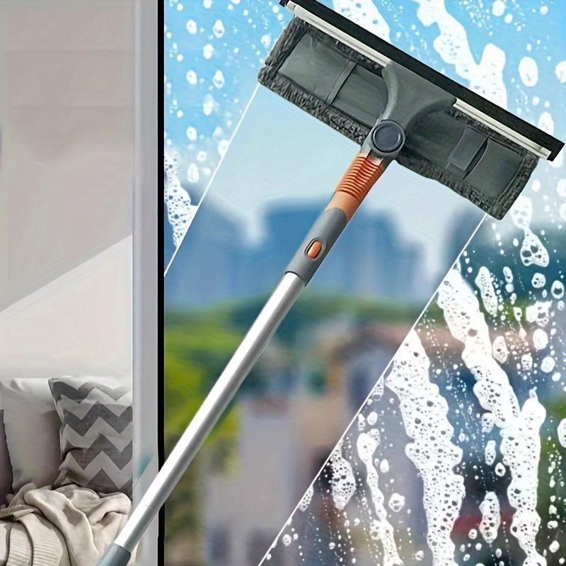 2-In-1 window scraper cleaner, indoor/outdoor tall window glass cleaner ...