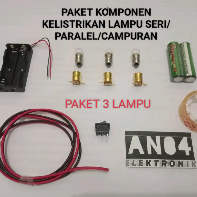 PAKET LAMPU BOHLAM SENTER SERI PARALEL CAMPURAN PRAKARYA ANAK SD SMP 2