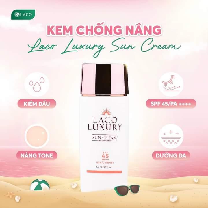 Kem Chống Nắng LACO Luxury Sun Cream - Skincare cho Nữ bình thường không chứa paraben Sunscreen Chăm Sóc Da kemchong nangany chong nang toner cang pha face gel ngua