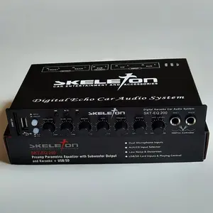 Preamp Parametric Equalizer Mobil Dengan Subwoofer Output dan Karaoke + USB/SD